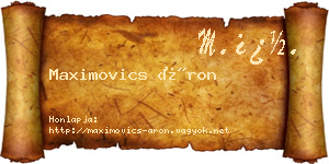 Maximovics Áron névjegykártya
